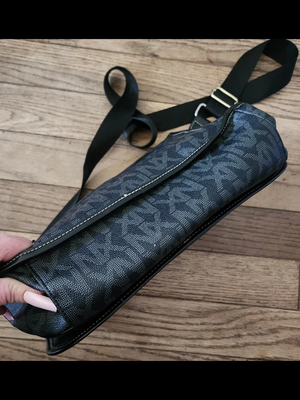 NX Black Logo Messenger Bag
